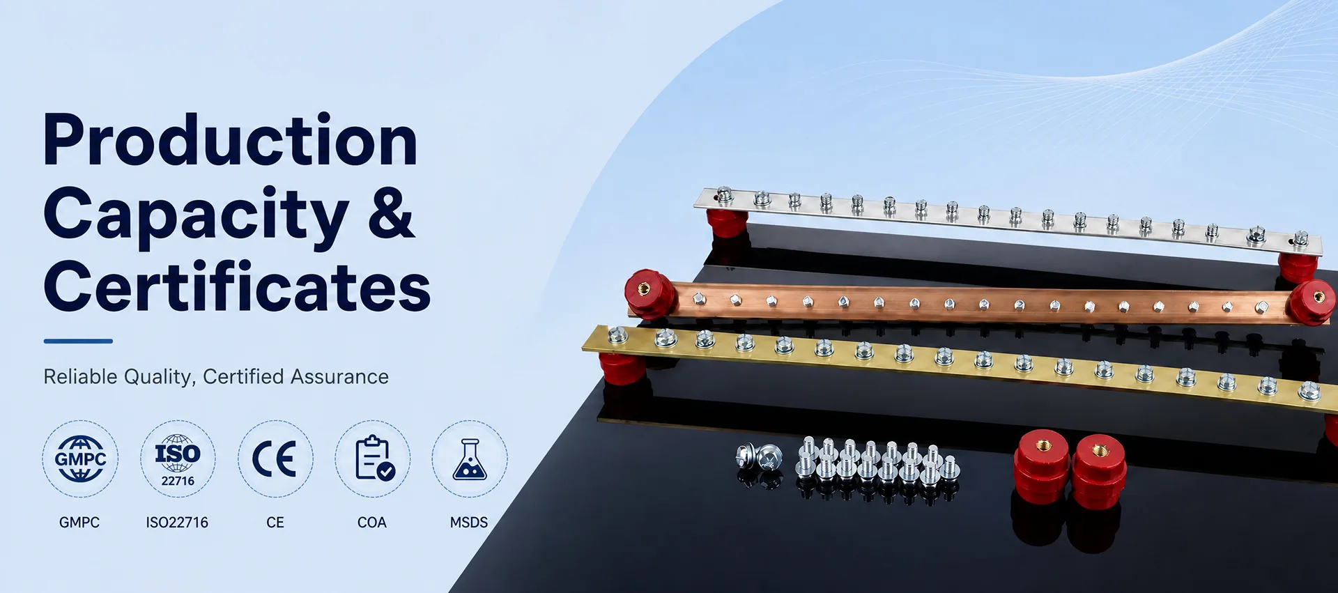 Industrial conductive components for power connection projects