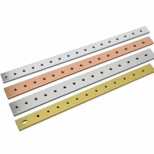 Customized 1-meter grounding copper bus bars, purple copper/brass with tin and nickel plating, bus bars for electrical distribution cabinets