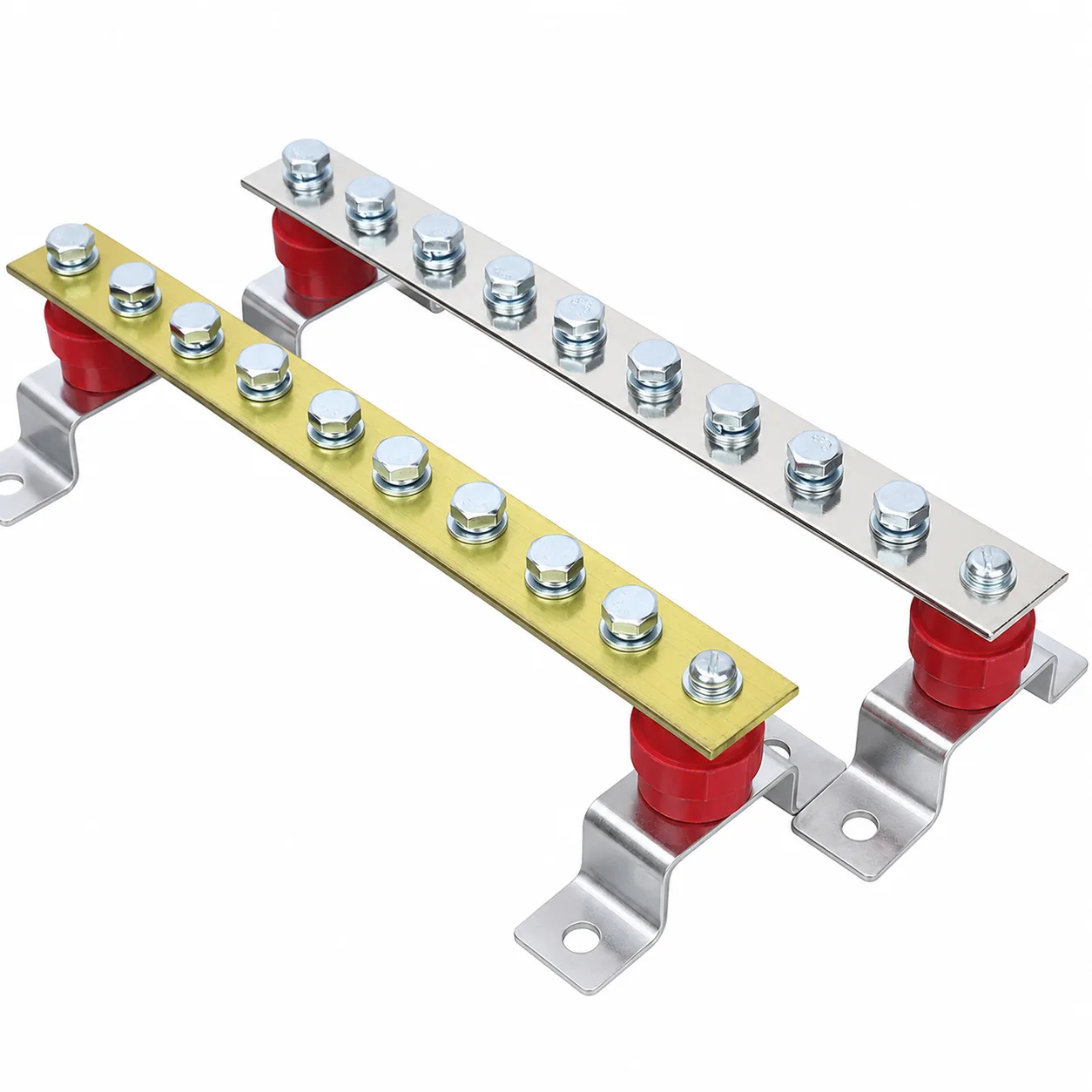 Customized multi-material grounding copper bars | purple copper / brass / tin-plated / nickel-plated grounding busbars.