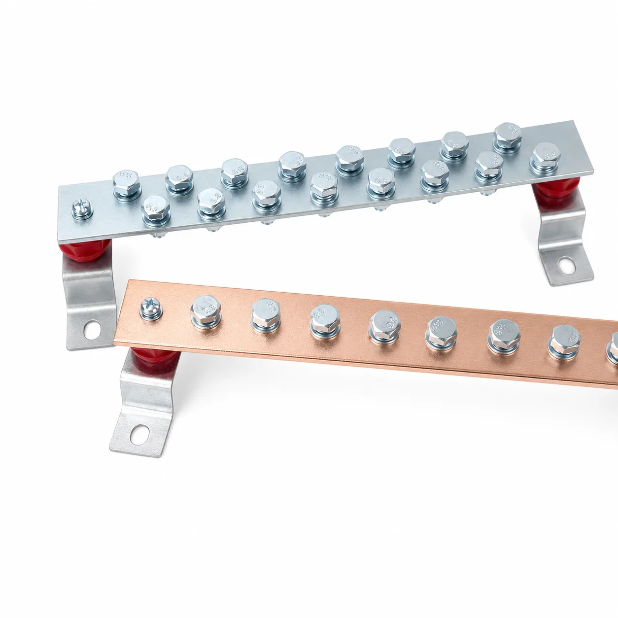 Customized galvanized/copper-plated electrical grounding bars, conductive electrical grounding bars, specialized iron bars for data center grounding.