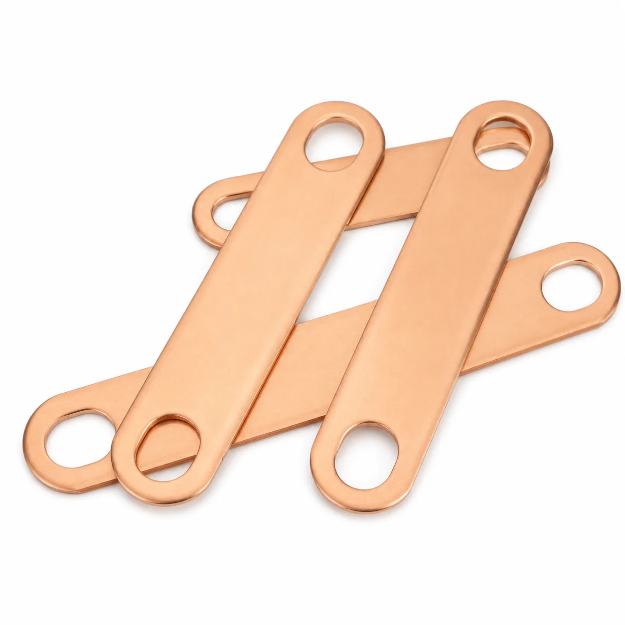Purple copper connector for large-format lithium-ion battery connections.