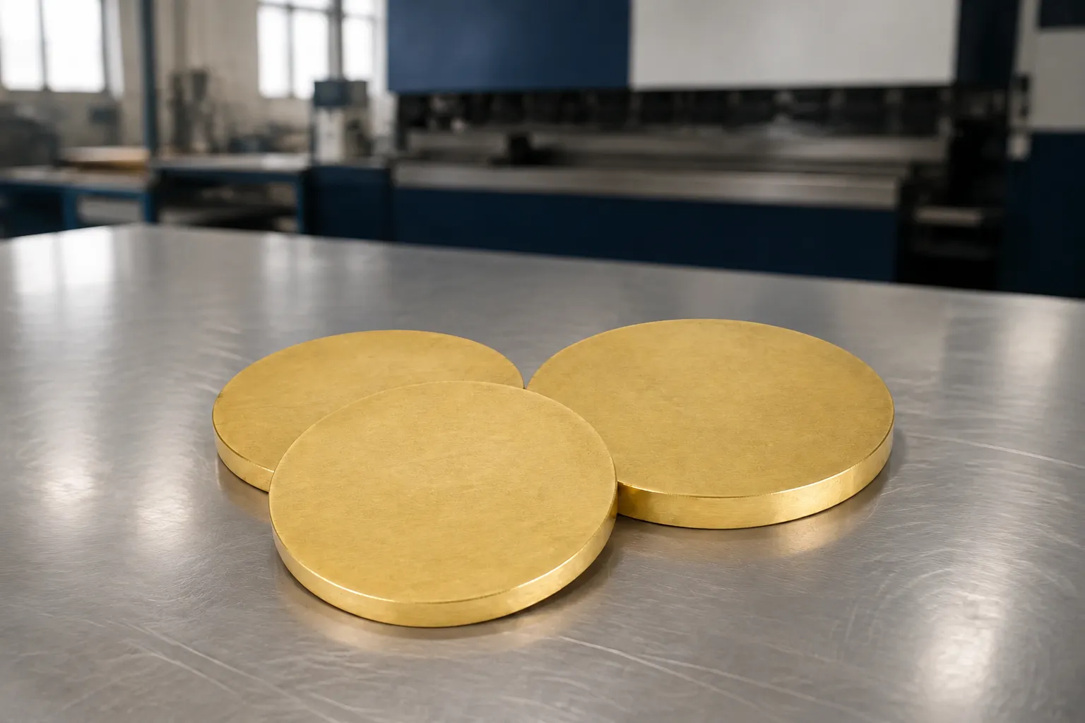 Brass sheet metal blanks for industrial fabrication